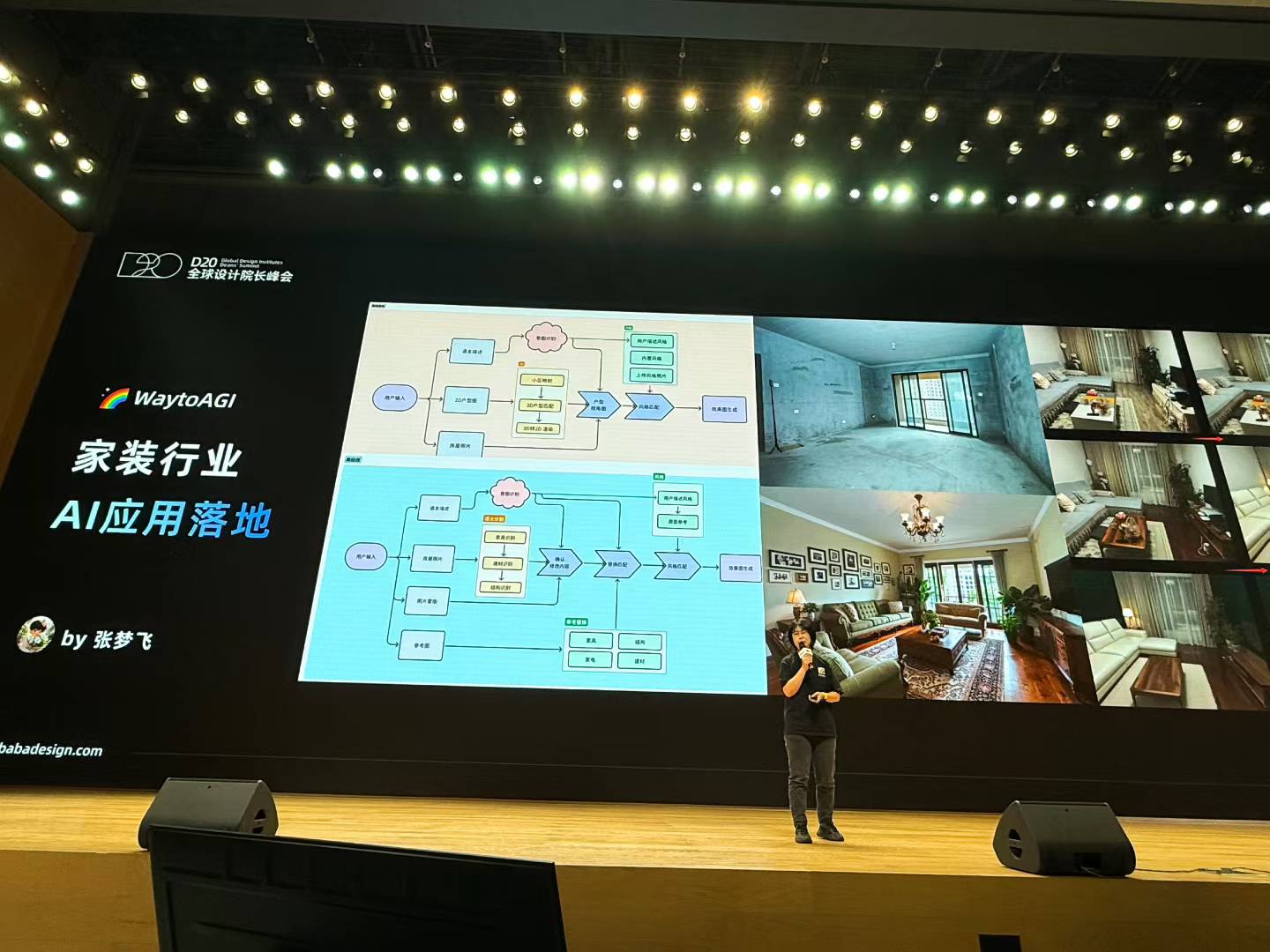 在 D20 全球设计院长峰会展示 AI 应用案例配图